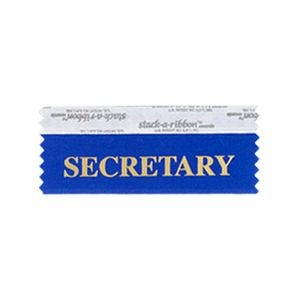 Secretary Stk A Rbn Blue Ribbon Gold Imprint