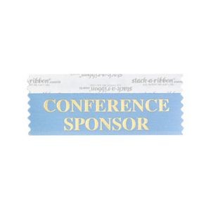 Conference Sponsor Stk A Rbn Cornflower Ribbon Gold Imprint