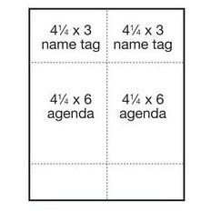 Classic Vertical Paper Agenda/ Name Badge Insert - Blank (4 1/4"x6")