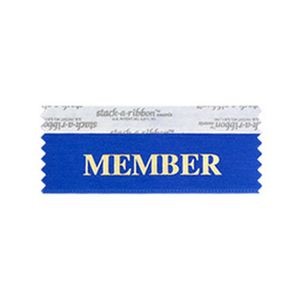 Member Stk A Rbn Blue Ribbon With Gold Imprint