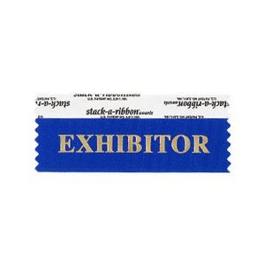Exhibitor Stk-A-Rbn Blue Ribbon With Gold Imprint