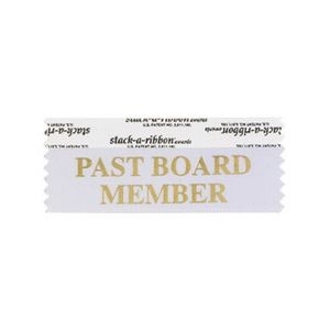 Past Board Member Stk A Rbn White Ribbon Gold Imprint