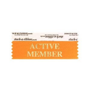 Active Member Stk A Rbn Orange Ribbon Gold Imprint