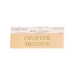 Chapter Member Stk A Rbn Peach Ribbon Gold Imprint