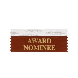 Award Nominee Stk A Rbn Brown Ribbon Gold Imprint