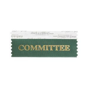 Committee Stk A Rbn Forest Green Rbn Gold Imprint