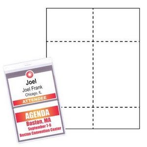 Classic Vertical Paper Agenda/Name Badge Insert/ 4 Color Process(4 1/4"x6") Pack of 50