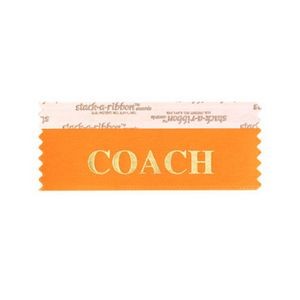 Coach Stk A Rbn Orange Ribbon Gold Imprint