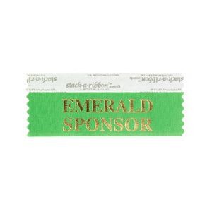 Emerald Sponsor Stk A Rbn Green Ribbon With Gold Imprint