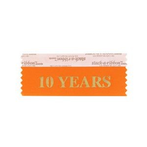 10 Years Stk A Rbn Orange Ribbon Gold Imprint