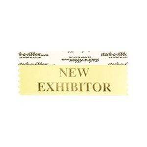 New Exhibitor Stk A Rbn Canary Ribbon Gold Imprint