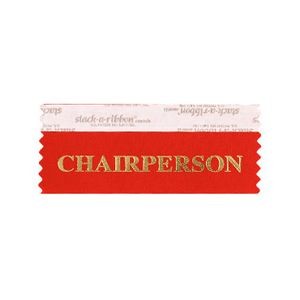 Chairperson Stk A Rbn Red Ribbon Gold Imprint