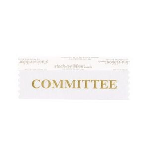 Committee Stk A Rbn White Ribbon Gold Imprint