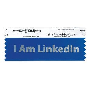 I AM Linked In Stk-A-Rbn Blue Ribbon Silver Imprint