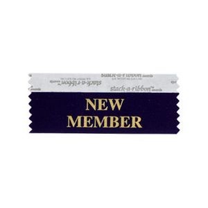 New Member Stk A Rbn Navy Ribbon With Gold Imprint