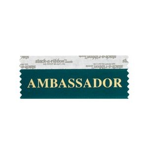 Ambassador Stk A Rbn Teal Ribbon Gold Imprint