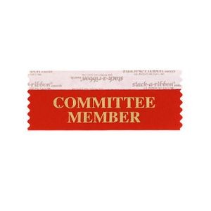 Committee Member Stk A Rbn Red Ribbon Gold Imprint