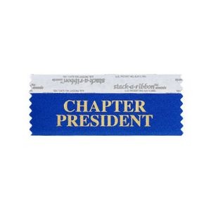 Chapter President Stk A Rbn Blue Ribbon Gold Imprint