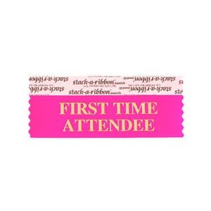 First Time Attendee Stk A Rbn Neon Cerise Rbn Gold Imprint