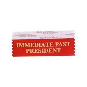 Immediate Past Pres. Stk A Rbn Red Ribbon Gold Imprint