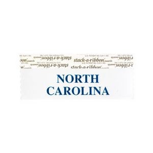 North Carolina Stk A Rbn White Ribbon Blue Imprint