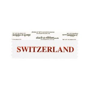 Switzerland Stk-A-Rbn White Ribbon Red Imprint