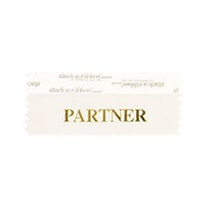 Partner Stk A Rbn Cream Ribbon Gold Imprint