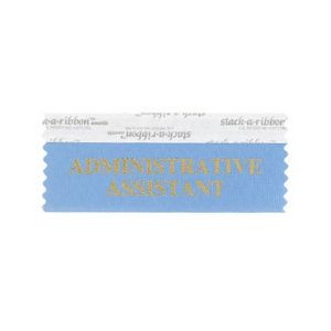 Administrative Assis Stk A Rbn Cornflower Ribbon Gold Imprint