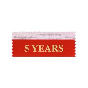 5 Years Stk A Rbn Red Ribbon Gold Imprint