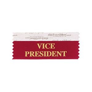 Vice President Stk A Rbn Maroon Ribbon With Gold Imp