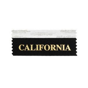 California Stk A Rbn Black Ribbon Gold Imprint