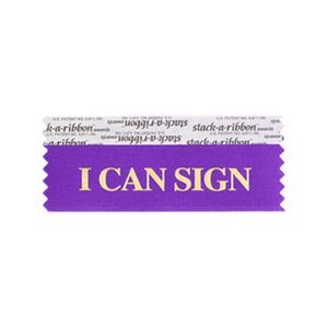 I Can Sign Stk A Rbn Violet Ribbon Gold Imprint