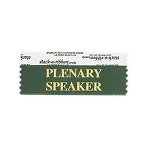 Plenary Speaker Stk A Rbn Forest Green Ribbon Gold Impri