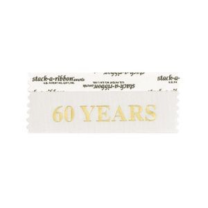 60 Years Stk A Rbn Silver Ribbon Gold Imprint