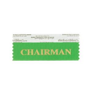 Chairman Stk A Rbn Green Ribbon Gold Imprint