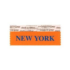 New York Stk A Rbn Orange Ribbon Blue Imprint