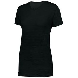 Ladies' Striated Shirt w/Short Sleeves