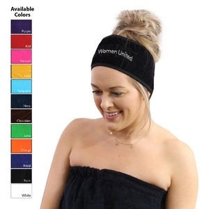 3.5" x 26" Velour Headband with Velcro Closure (Embroidered)