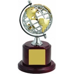 Metal Globe on Rosewood Base Executive Award