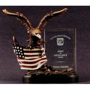 American Eagle Glass Award w/Flag (4