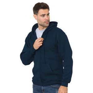 Unisex Bayside Full-Zipper Fleece Hooded Sweatshirt