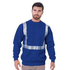 Bayside® Hi-Visibility Crewneck Segmented Striping Sweatshirt