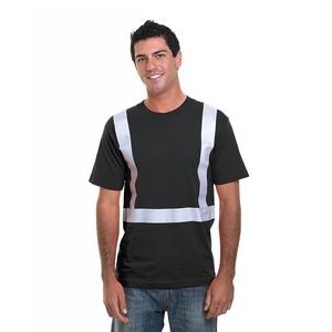 Bayside® Hi-Visibility Performance Solid Striping Crew Tee Shirt