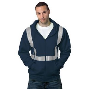 Bayside® Hi-Visibility Full-Zip Hoodie Segmented Striping Sweatshirt