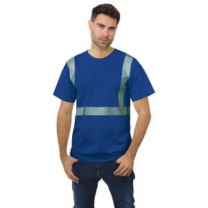 Bayside® Hi-Visibility 50/50 Crew Segmented Striping Tee Shirt