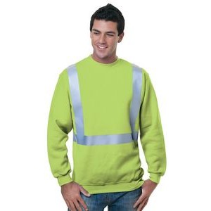 Bayside® Hi-Visibility Crewneck Solid Striping Sweatshirt