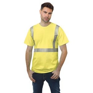 Bayside® Hi-Visibility 100% Cotton Crew Segmented Striping Tee Shirt