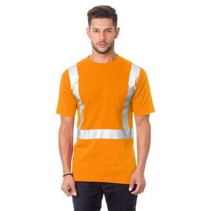 Bayside® Hi-Visibility 50/50 Pocket Crew Solid Striping Tee Shirt