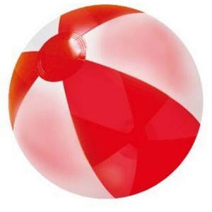16" Inflatable Opaque Frosted & Solid Red Beach Ball