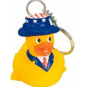 Rubber Patriotic Duck Key Chain